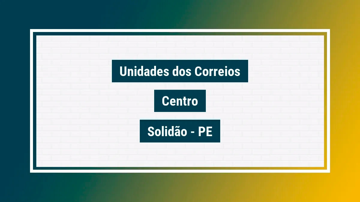 Imagem ilustrativa agência dos correios centro solidão pe