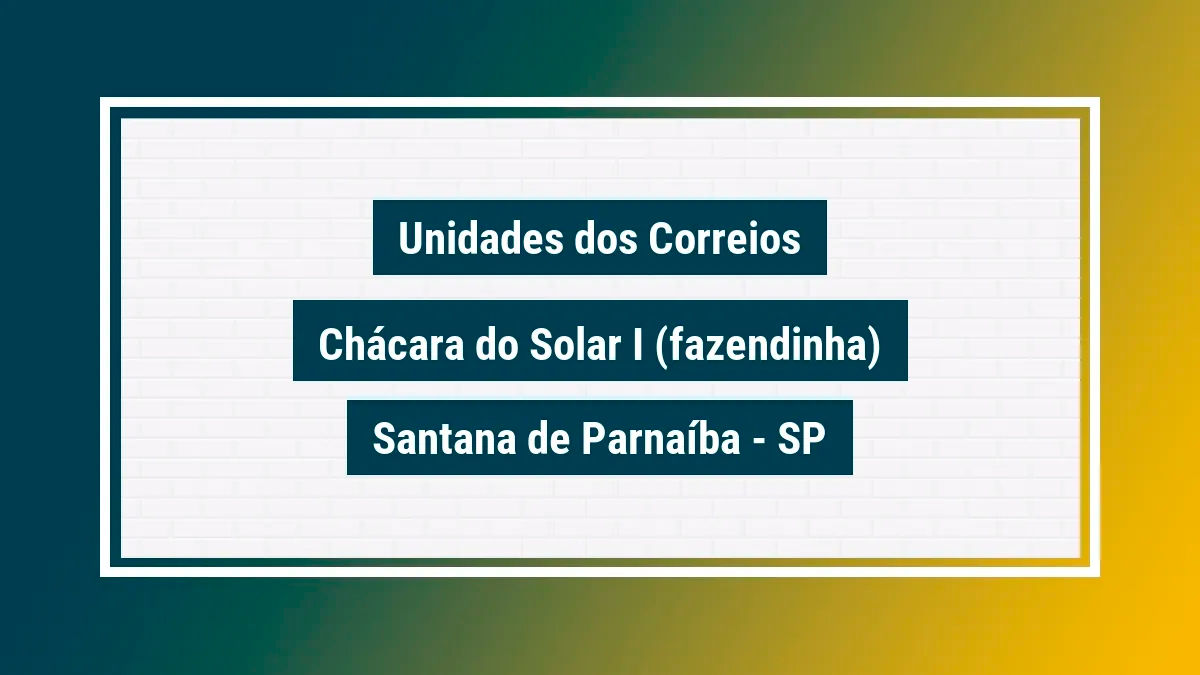 Imagem ilustrativa agência dos correios chácara do solar i (fazendinha) santana de parnaíba sp
