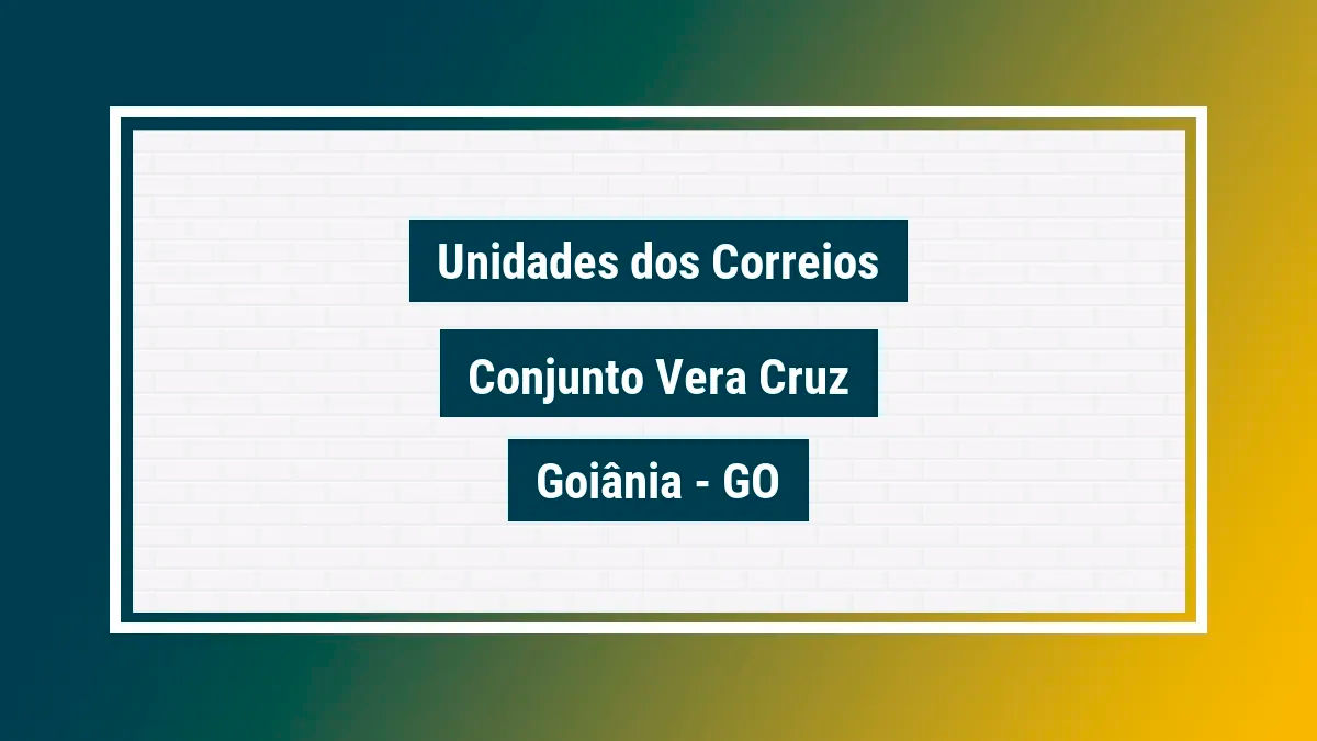 Imagem ilustrativa agência dos correios conjunto vera cruz goiânia go