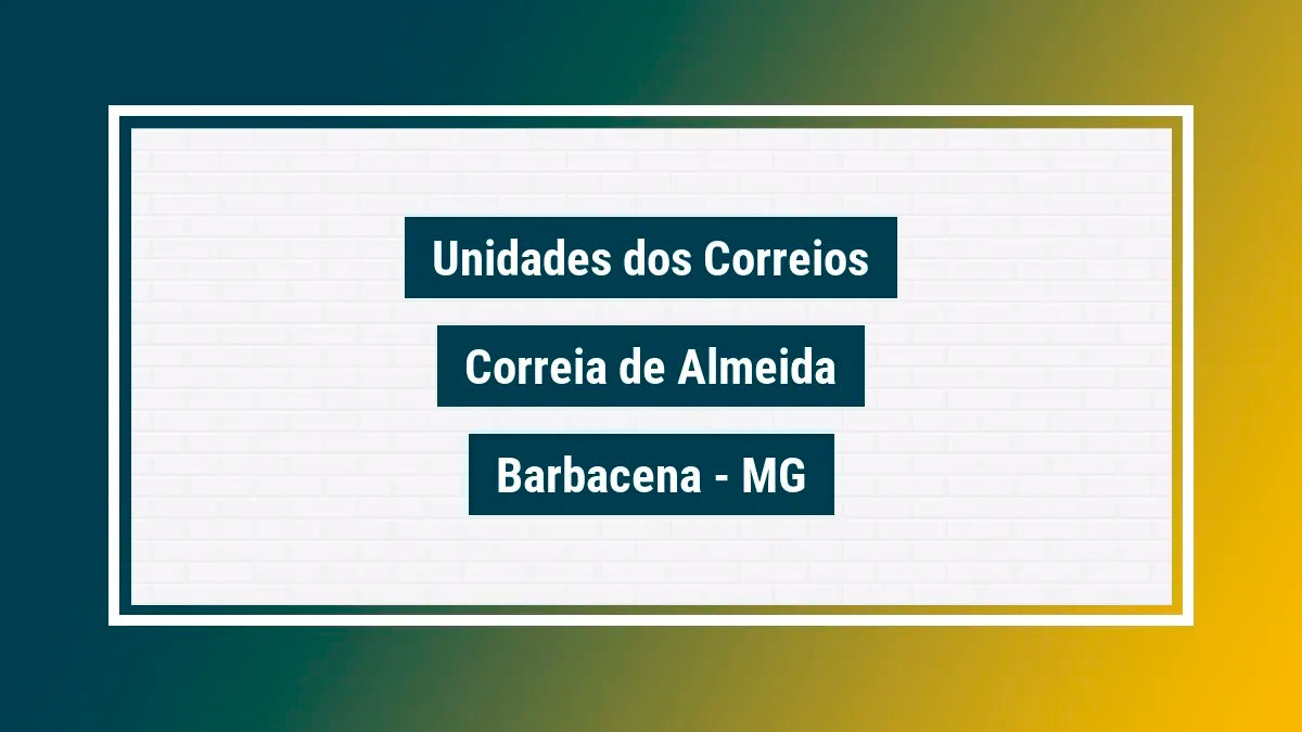 Imagem ilustrativa agência dos correios correia de almeida barbacena mg