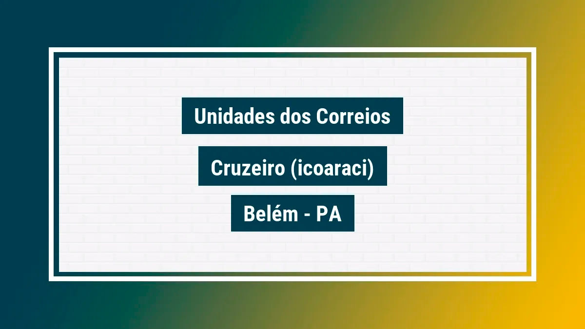 Imagem ilustrativa agência dos correios cruzeiro (icoaraci) belém pa