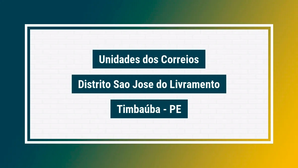 Imagem ilustrativa agência dos correios distrito sao jose do livramento timbaúba pe
