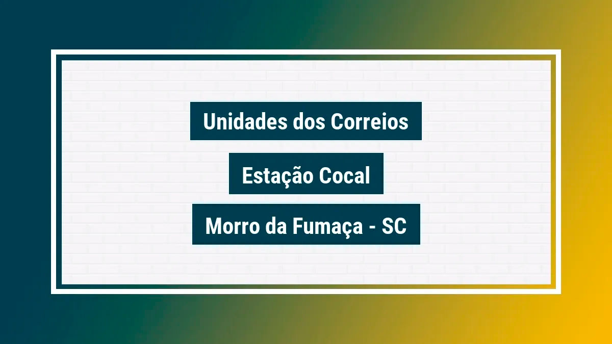 Imagem ilustrativa agência dos correios estação cocal morro da fumaça sc