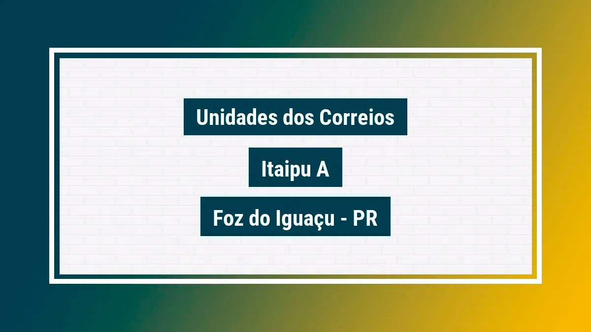 Imagem ilustrativa agência dos correios itaipu a foz do iguaçu pr