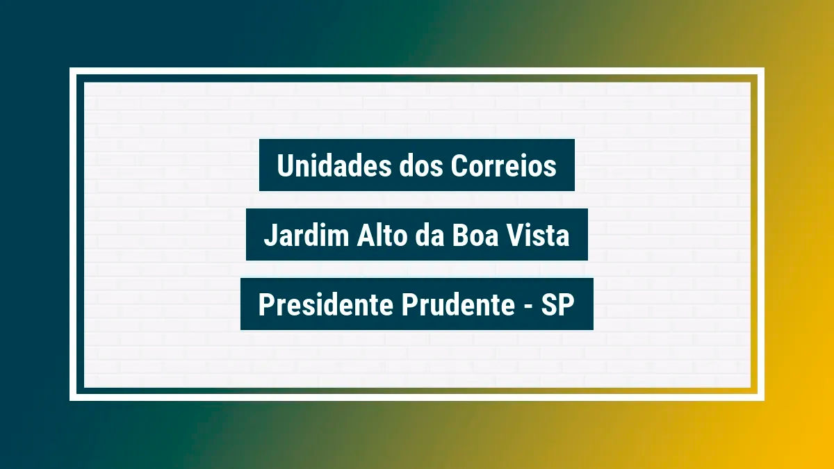 Imagem ilustrativa agência dos correios jardim alto da boa vista presidente prudente sp