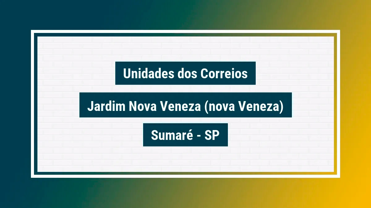 Imagem ilustrativa agência dos correios jardim nova veneza (nova veneza) sumaré sp