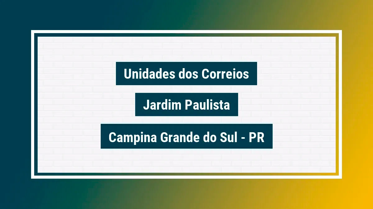 Imagem ilustrativa agência dos correios jardim paulista campina grande do sul pr