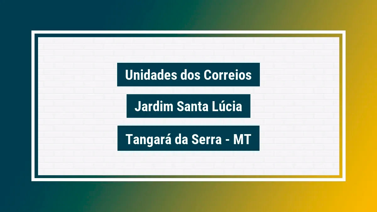 Imagem ilustrativa agência dos correios jardim santa lúcia tangará da serra mt
