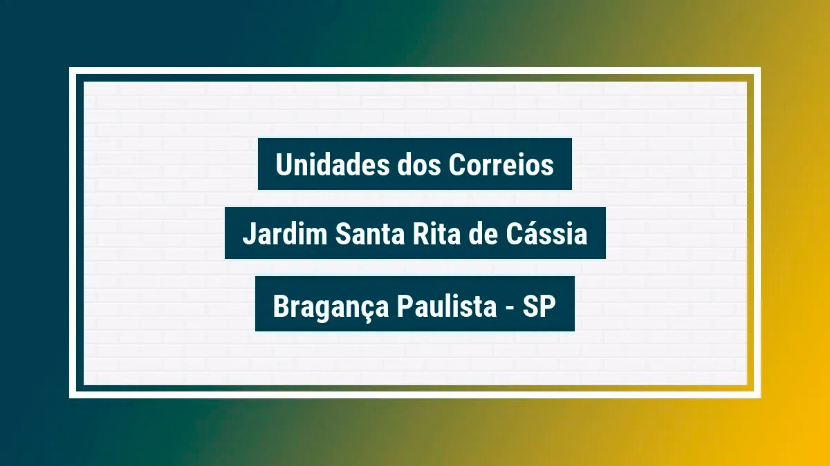 Imagem ilustrativa agência dos correios jardim santa rita de cássia bragança paulista sp