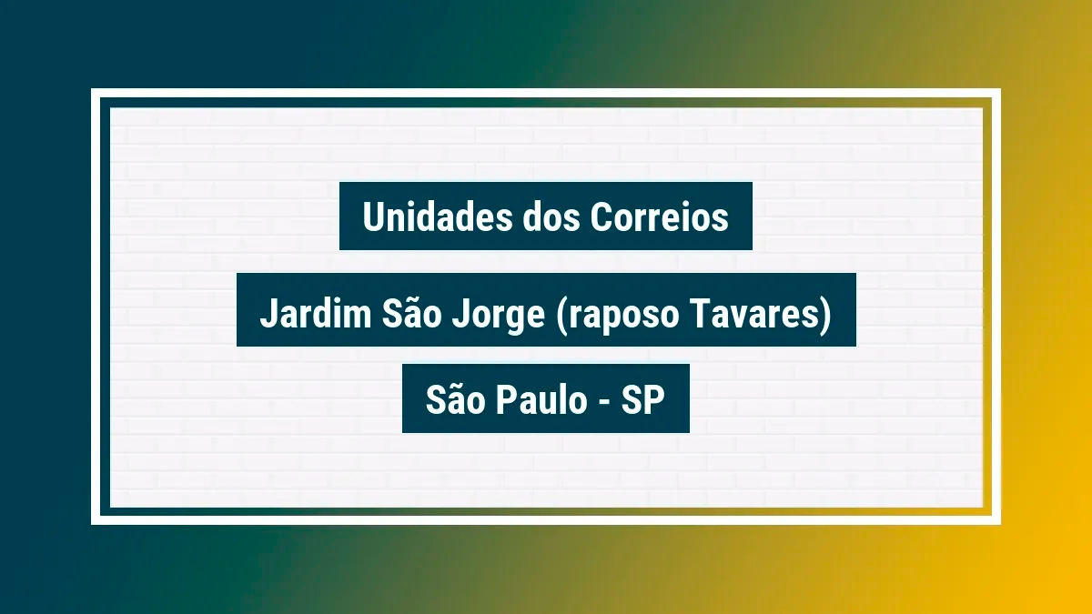 Imagem ilustrativa agência dos correios jardim são jorge (raposo tavares) são paulo sp