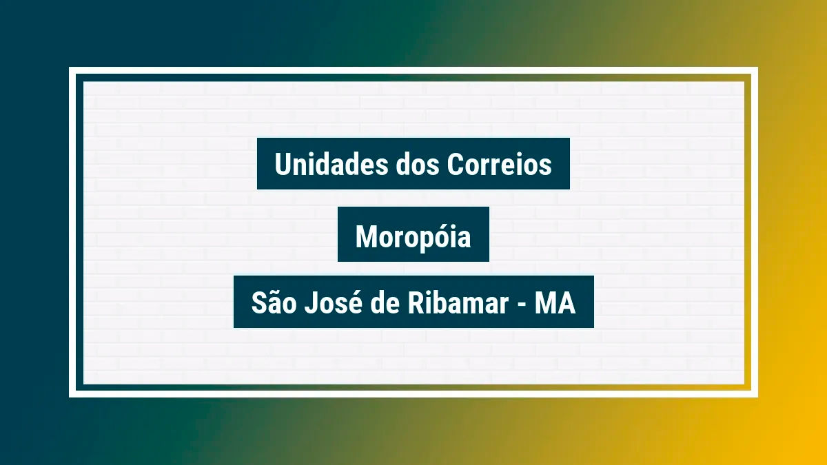 Imagem ilustrativa agência dos correios moropóia são josé de ribamar ma