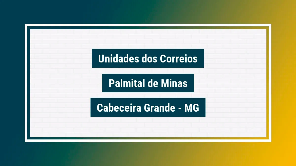 Imagem ilustrativa agência dos correios palmital de minas cabeceira grande mg
