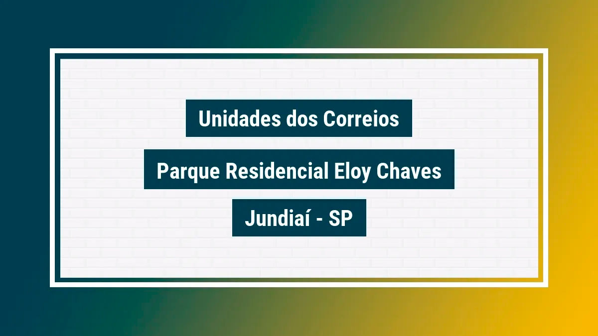 Imagem ilustrativa agência dos correios parque residencial eloy chaves jundiaí sp