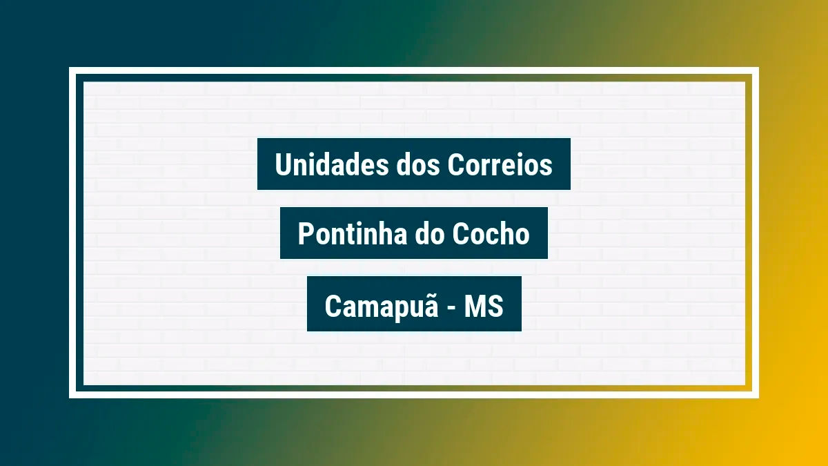 Imagem ilustrativa agência dos correios pontinha do cocho camapuã ms