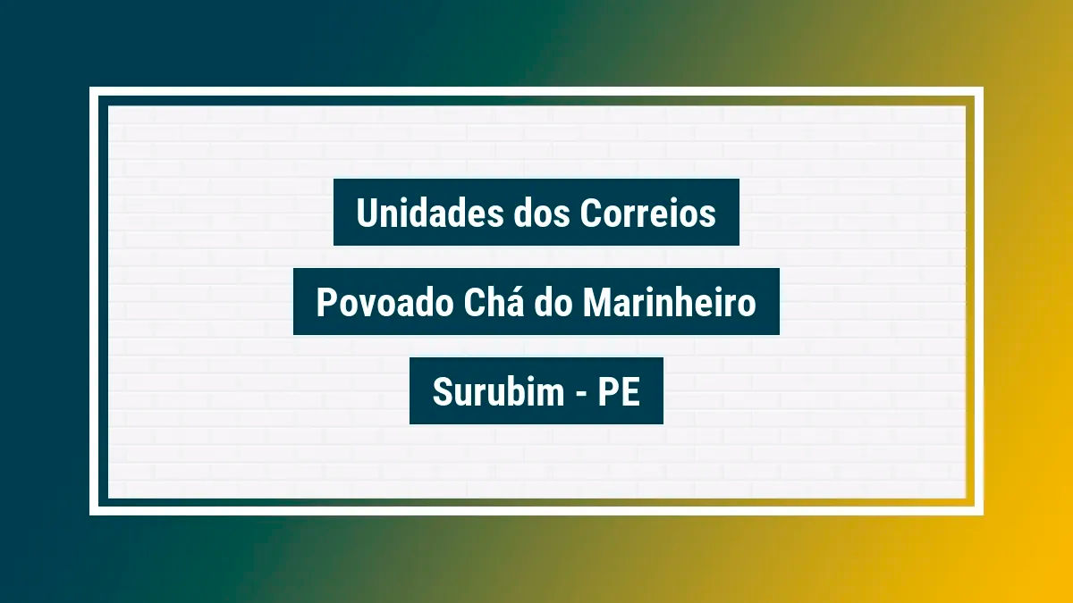 Imagem ilustrativa agência dos correios povoado chá do marinheiro surubim pe