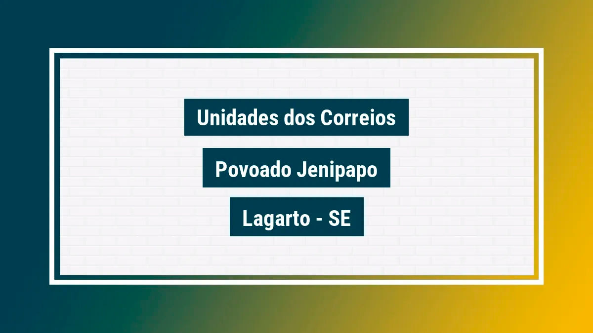 Imagem ilustrativa agência dos correios povoado jenipapo lagarto se