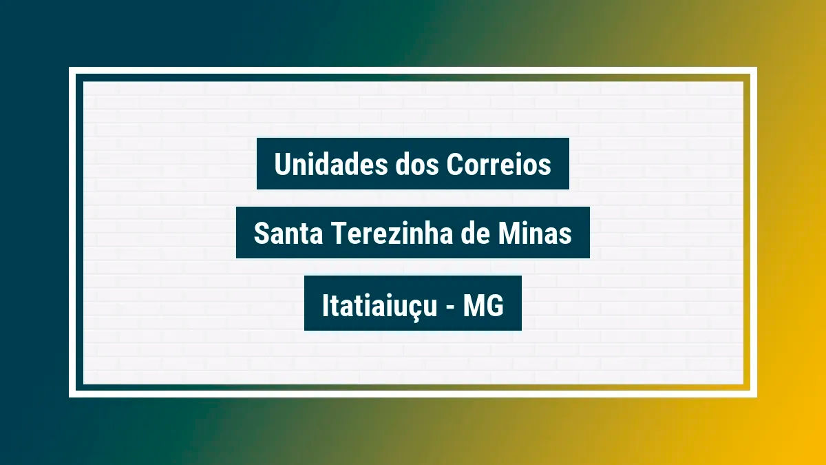 Imagem ilustrativa agência dos correios santa terezinha de minas itatiaiuçu mg