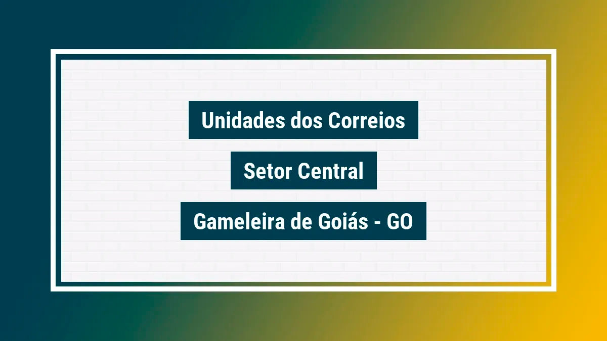 Imagem ilustrativa agência dos correios setor central gameleira de goiás go
