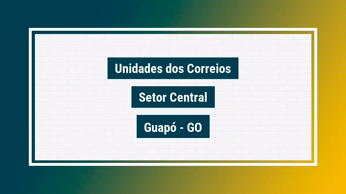 Imagem ilustrativa agência dos correios setor central guapó go