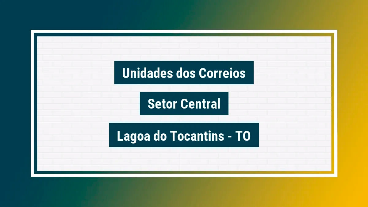 Imagem ilustrativa agência dos correios setor central lagoa do tocantins to