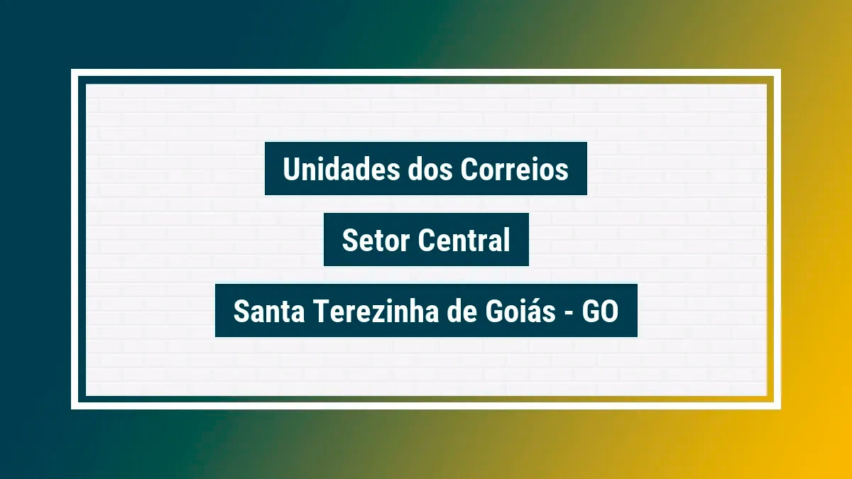 Imagem ilustrativa agência dos correios setor central santa terezinha de goiás go