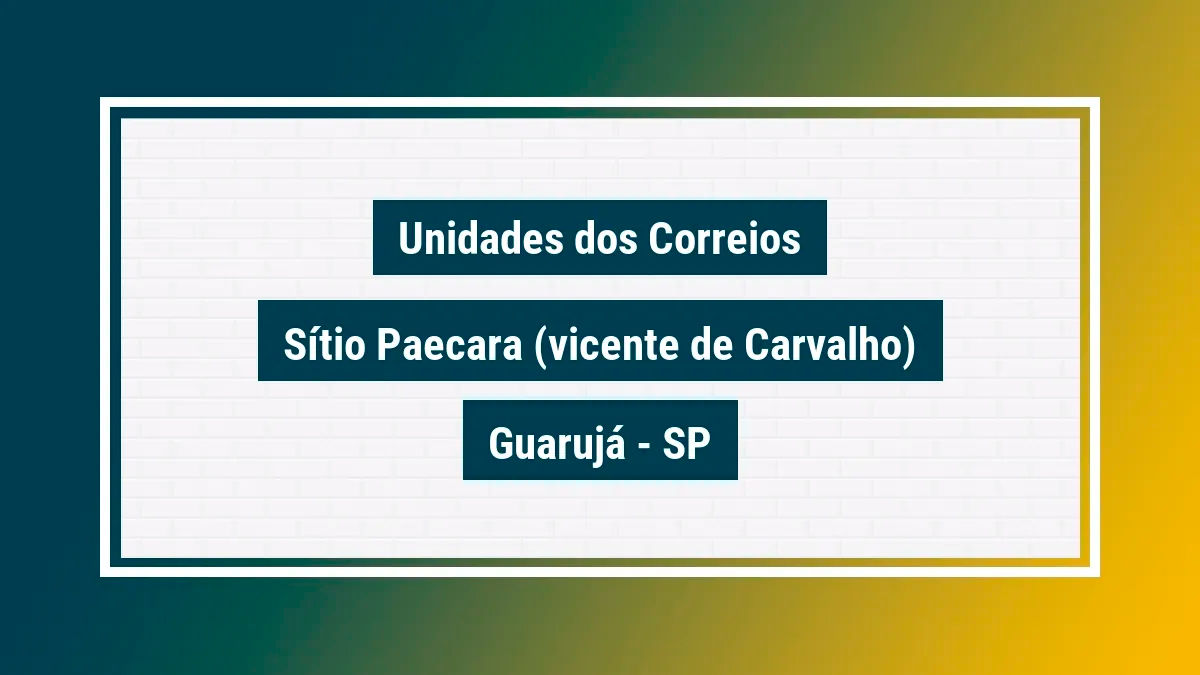 Imagem ilustrativa agência dos correios sítio paecara (vicente de carvalho) guarujá sp