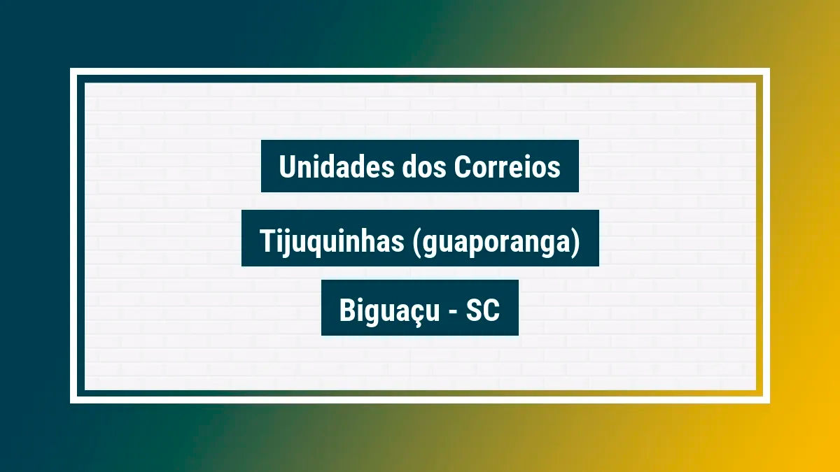 Imagem ilustrativa agência dos correios tijuquinhas (guaporanga) biguaçu sc