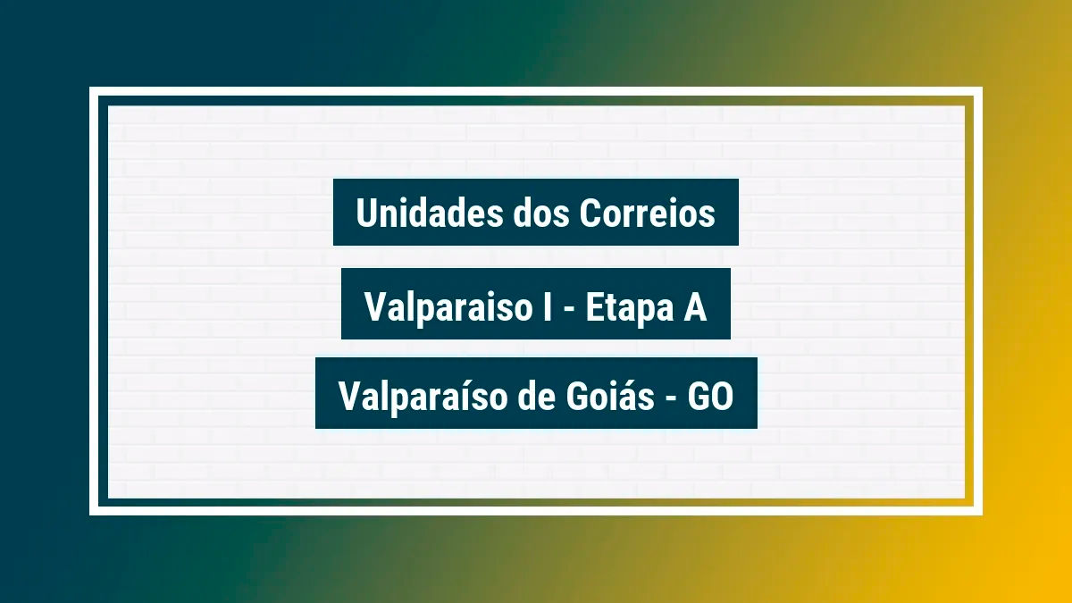 Imagem ilustrativa agência dos correios valparaiso i - etapa a valparaíso de goiás go