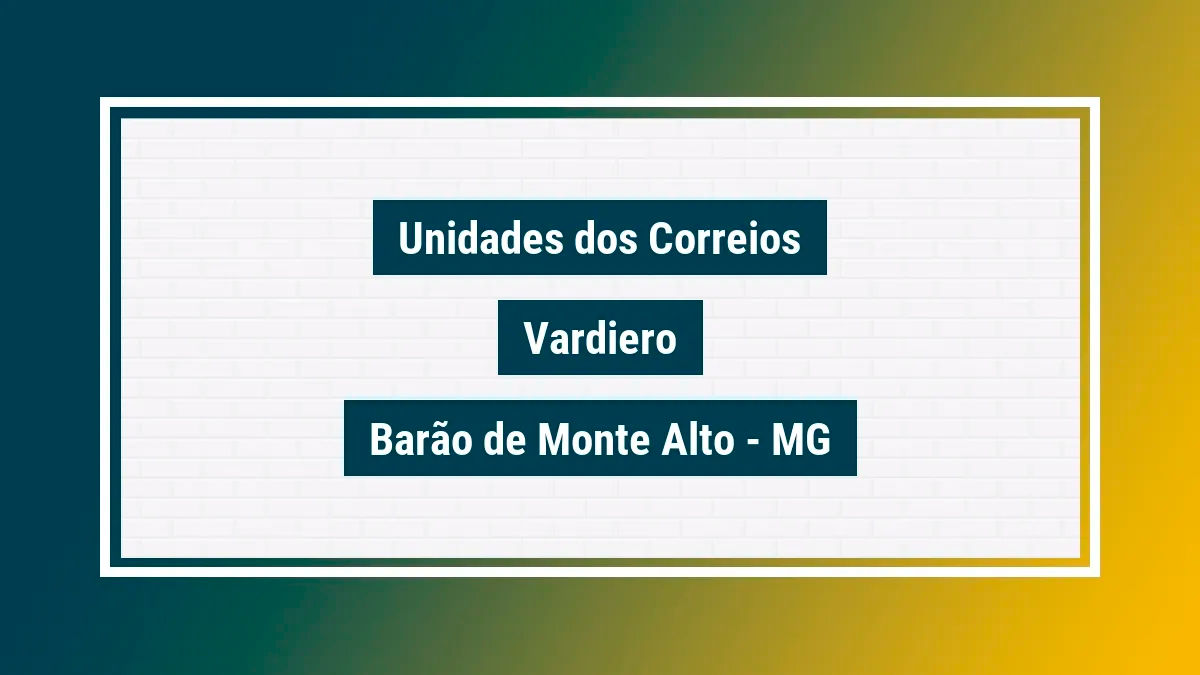 Imagem ilustrativa agência dos correios vardiero barão de monte alto mg