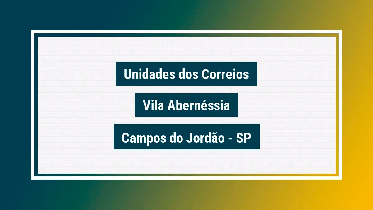 Imagem ilustrativa agência dos correios vila abernéssia campos do jordão sp