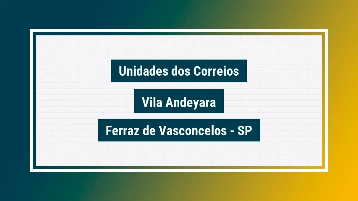 Imagem ilustrativa agência dos correios vila andeyara ferraz de vasconcelos sp