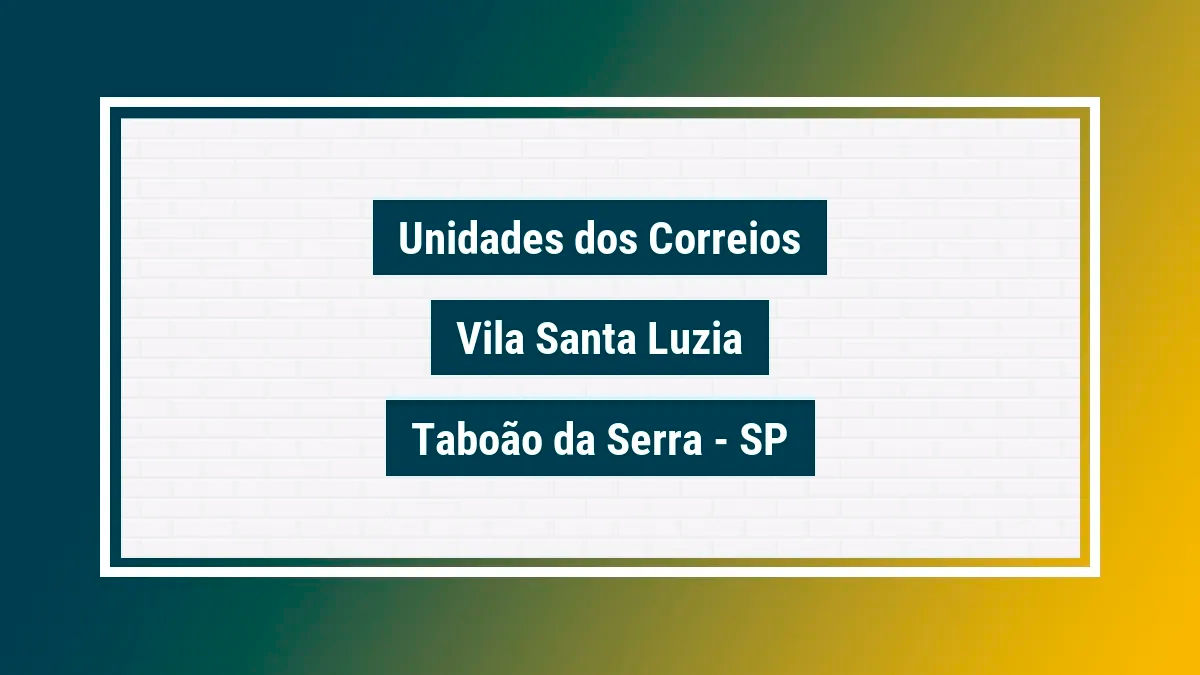 Imagem ilustrativa agência dos correios vila santa luzia taboão da serra sp