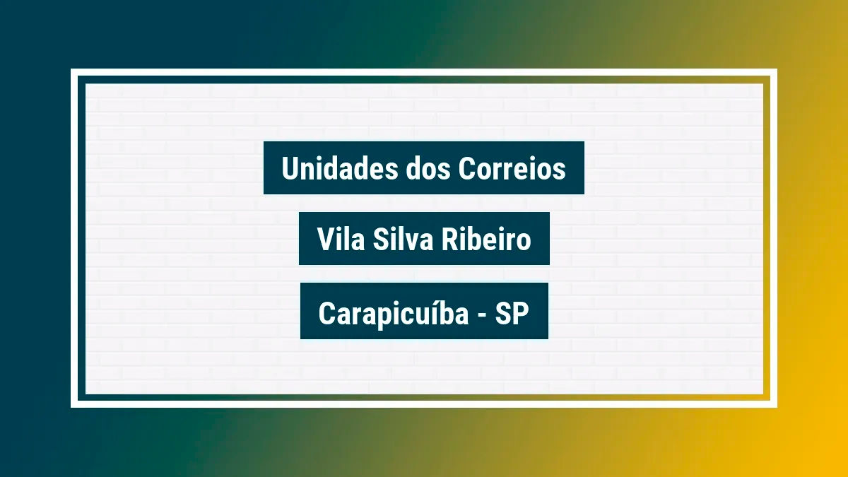 Imagem ilustrativa agência dos correios vila silva ribeiro carapicuíba sp