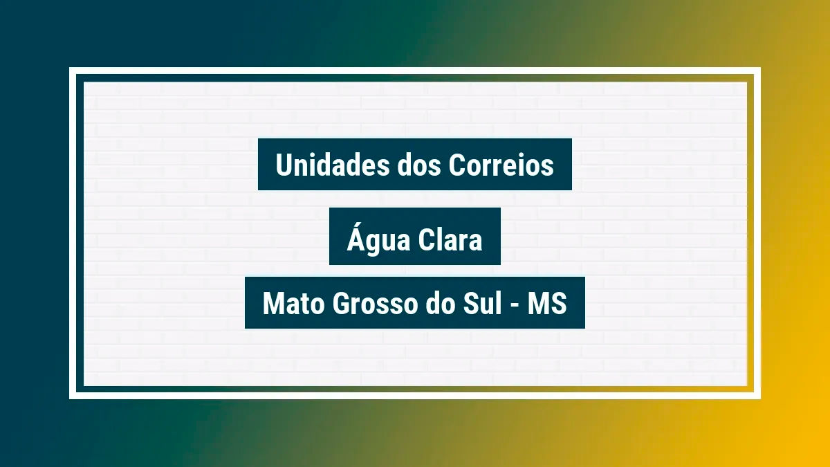 Imagem ilustrativa correios água clara mato grosso do sul ms