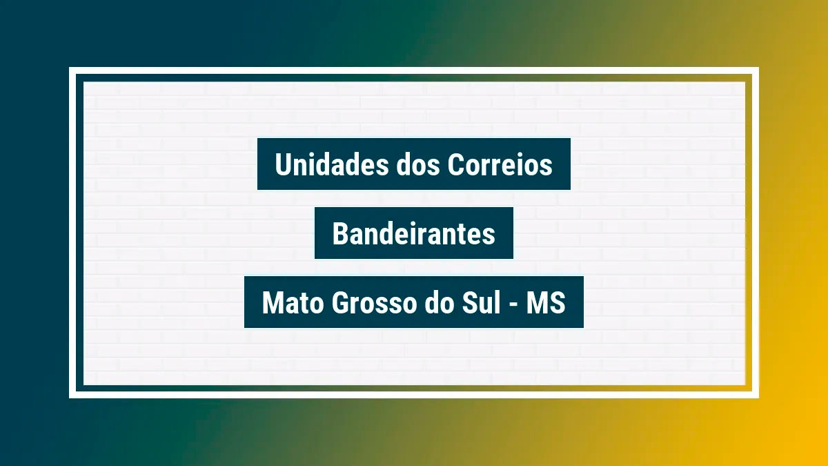 Imagem ilustrativa correios bandeirantes mato grosso do sul ms