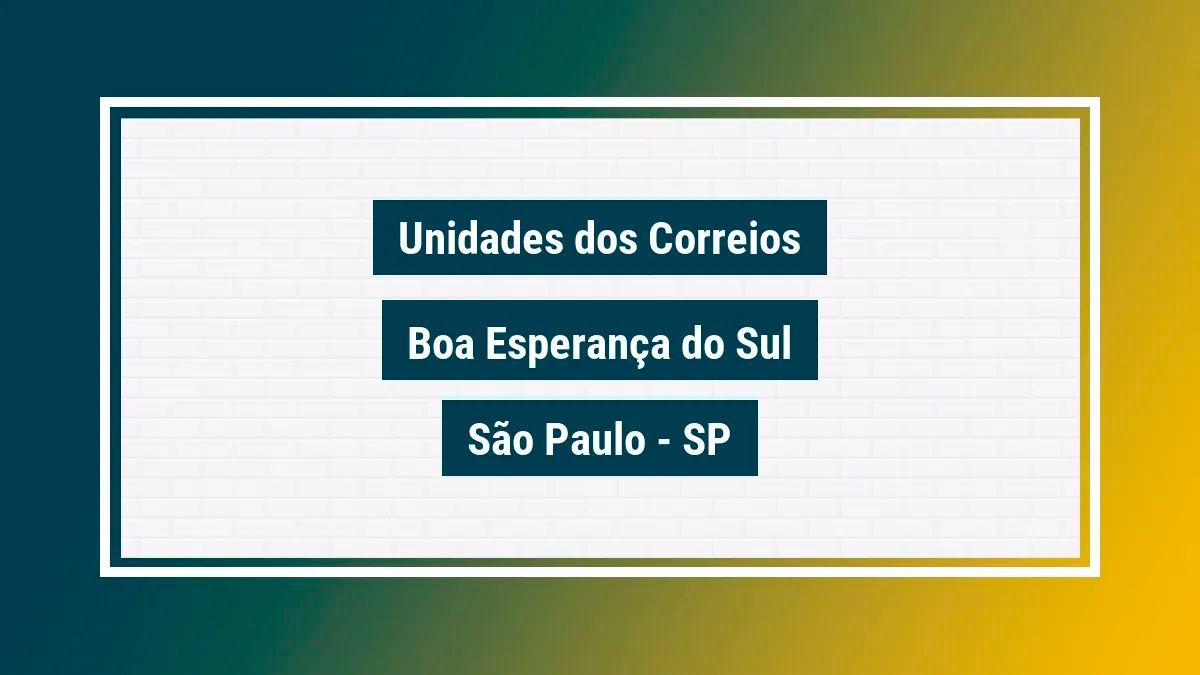 Imagem ilustrativa correios boa esperança do sul são paulo sp