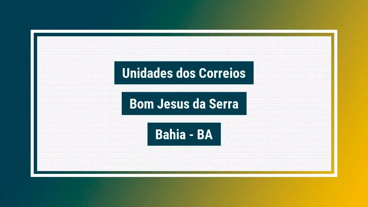 Imagem ilustrativa correios bom jesus da serra bahia ba