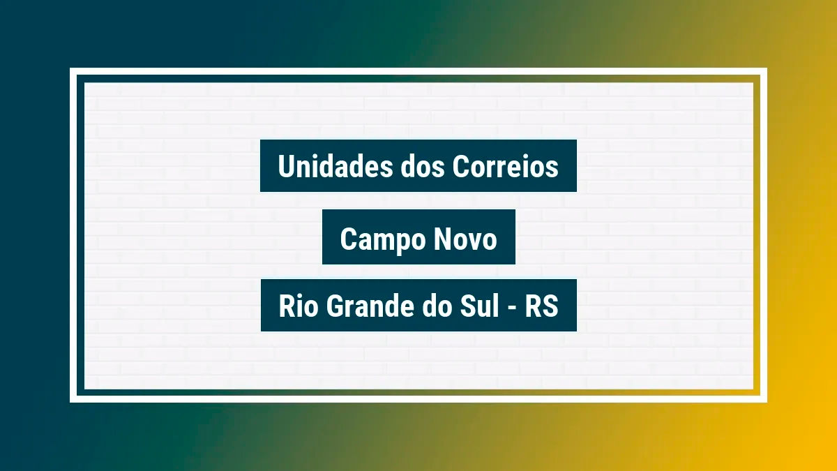Imagem ilustrativa correios campo novo rio grande do sul rs