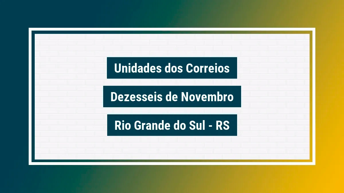 Imagem ilustrativa correios dezesseis de novembro rio grande do sul rs