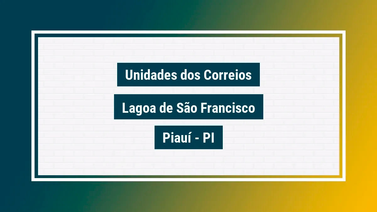 Imagem ilustrativa correios lagoa de são francisco piauí pi