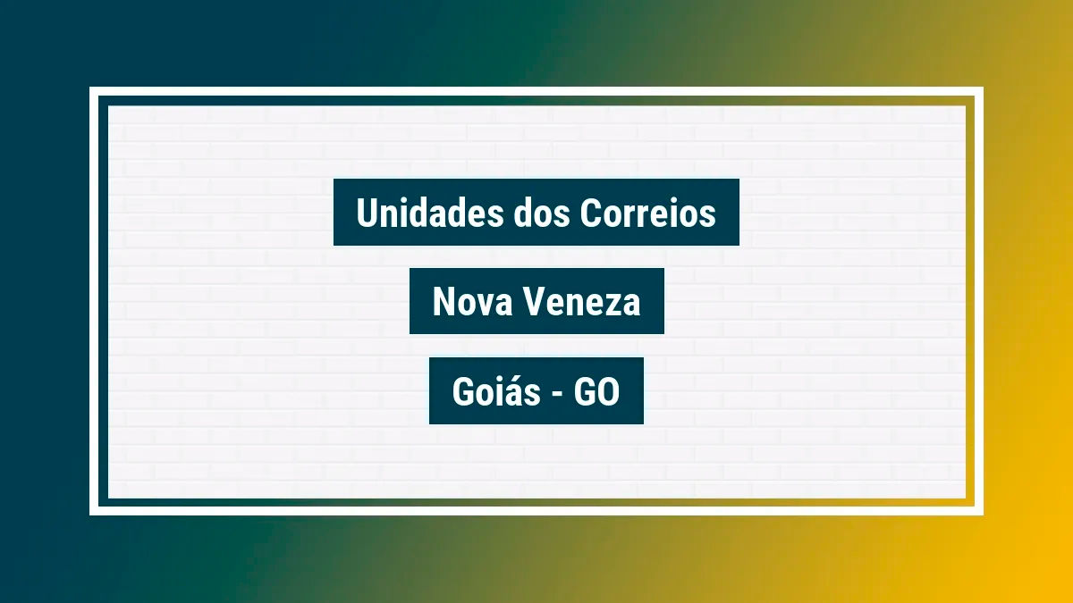Imagem ilustrativa correios nova veneza goiás go