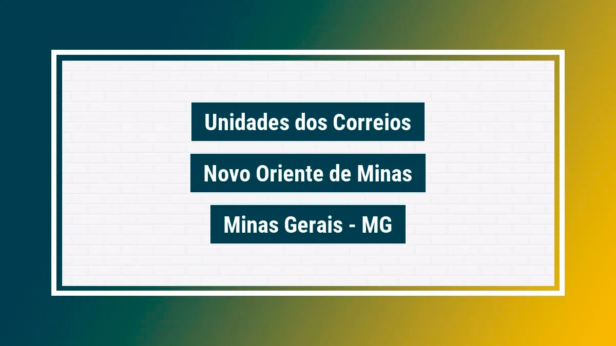 Imagem ilustrativa correios novo oriente de minas minas gerais mg