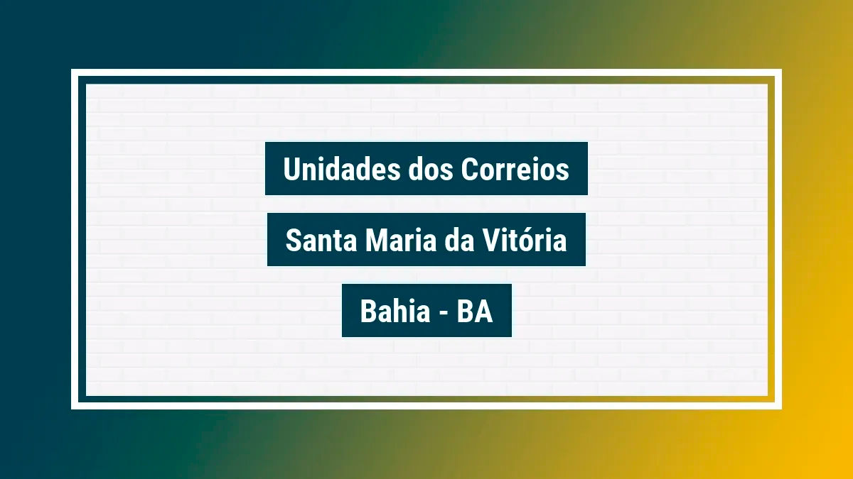 Imagem ilustrativa correios santa maria da vitória bahia ba