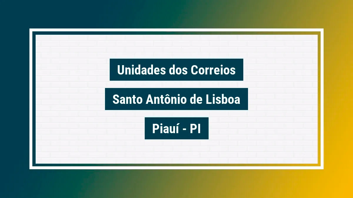 Imagem ilustrativa correios santo antônio de lisboa piauí pi