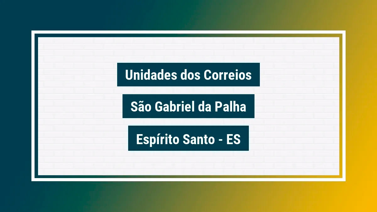 Imagem ilustrativa correios são gabriel da palha espírito santo es
