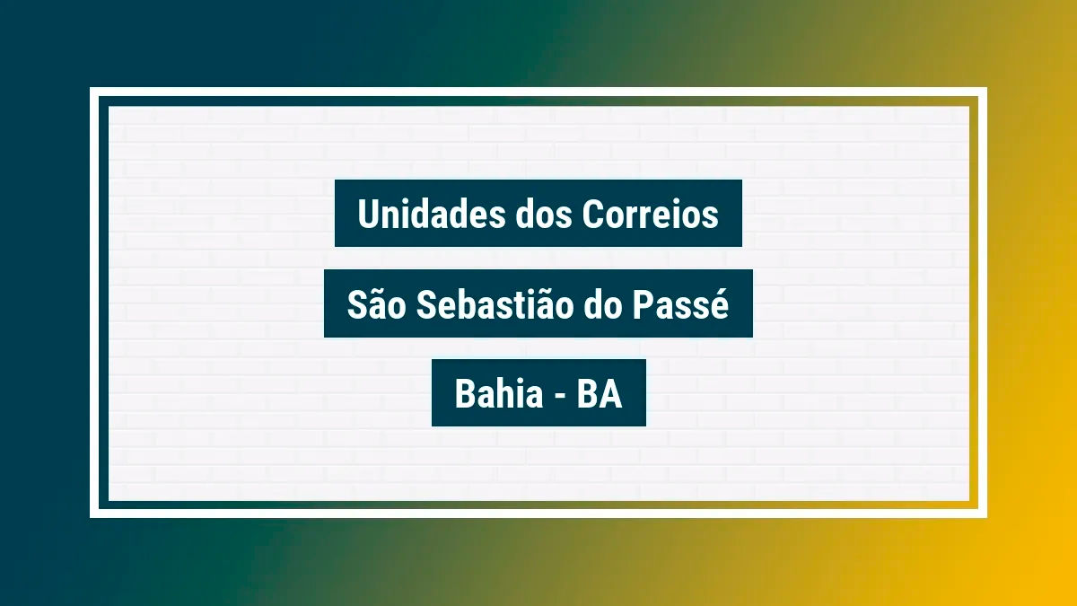 Imagem ilustrativa correios são sebastião do passé bahia ba