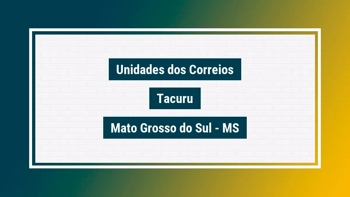 Imagem ilustrativa correios tacuru mato grosso do sul ms