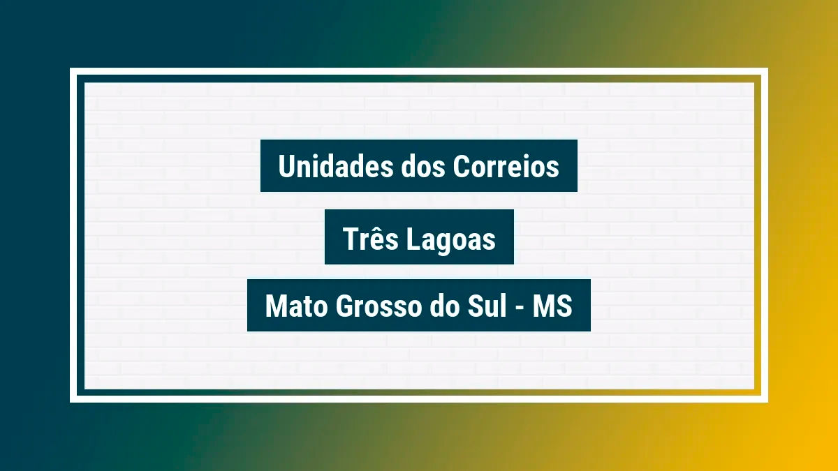 Imagem ilustrativa correios três lagoas mato grosso do sul ms