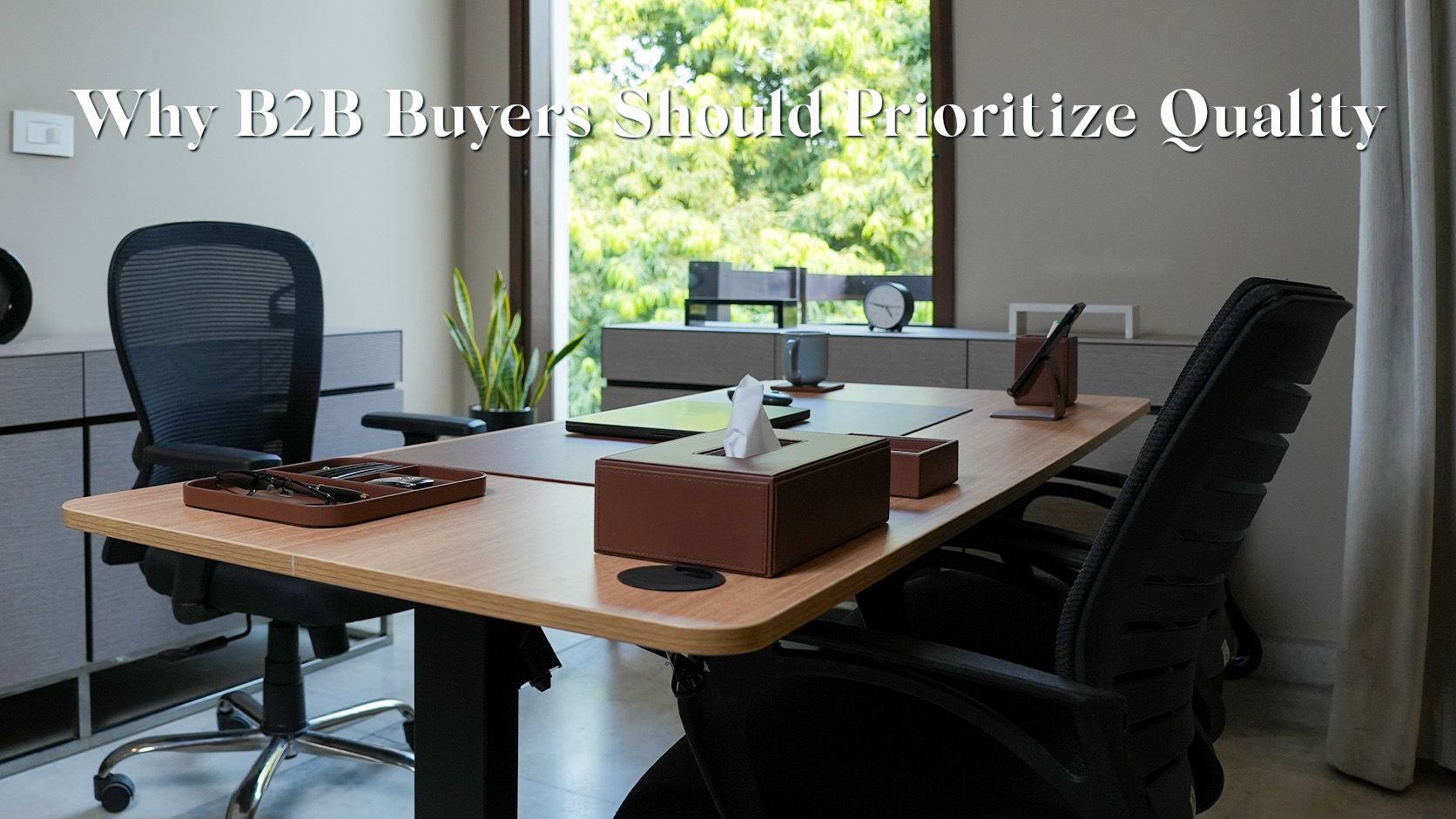 Bulk high quality office desk accessories arranged for corporate employees showing long term durability.