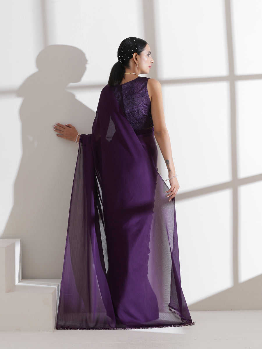 Short 36 Amethyst Luxe Saree Silhouette™–